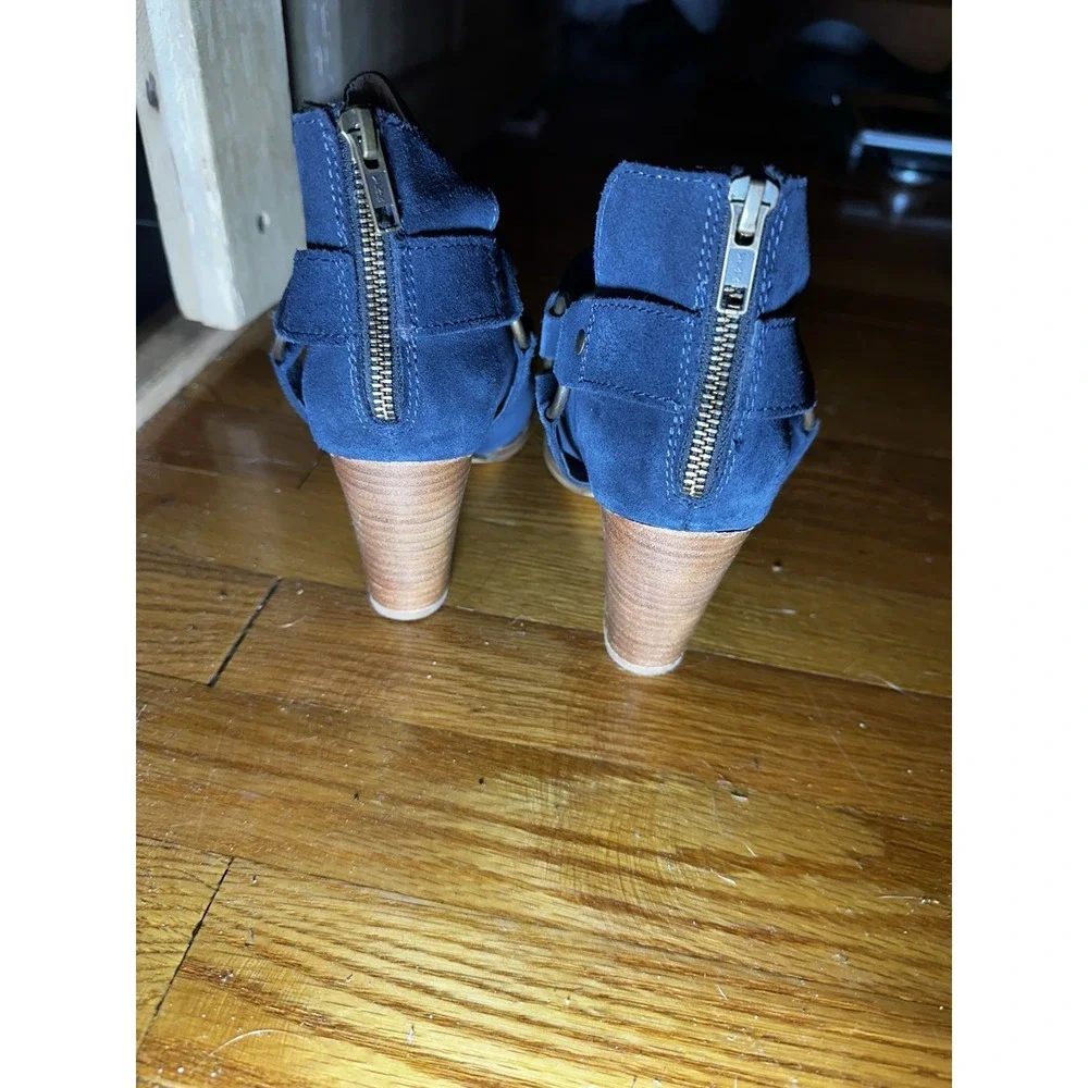 Seychelles Los Angeles Leather Women's Heeled Ankle Boots Size‎ 8 Navy Blue Boho